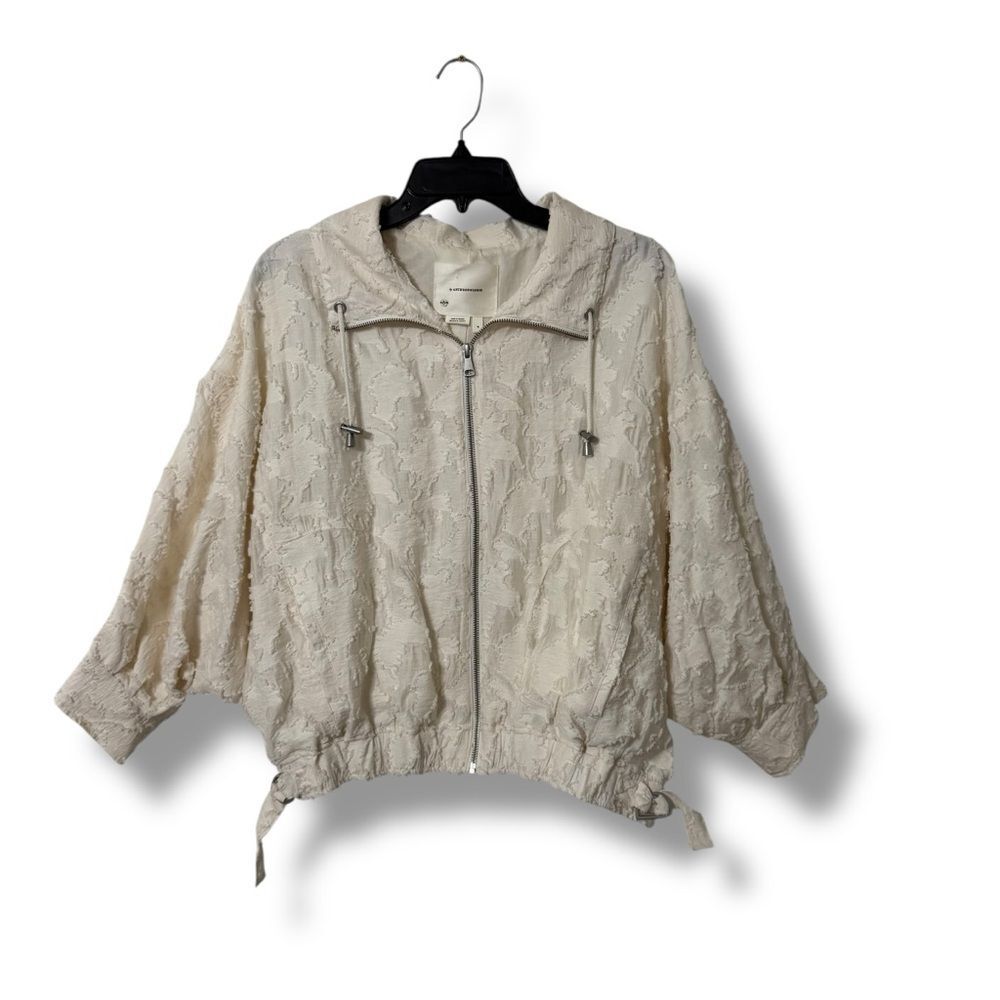 Anthro Cream Oversized Batwing Jacket Women's Size M Minimal Clean Girl Capsule